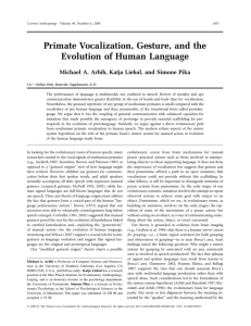 Primate Vocalization, Gesture, and the Evolution of Human Language