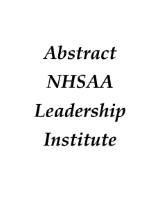 NHSAA Leadership Institute 2001 - Abstract..