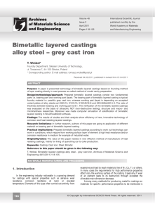 Bimetallic layered castings alloy steel – grey cast iron