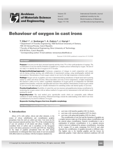 Behaviour of oxygen in cast irons