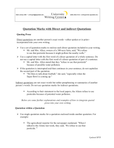 Quotation Marks with Direct and indirect Quotations