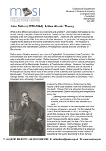 John Dalton (1766-1844): A New Atomic Theory