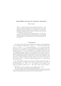 Impossibility theorems for elementary integration by Brian Conrad