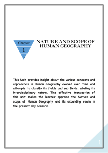 NATURE AND SCOPE OF HUMAN GEOGRAPHY Chapter