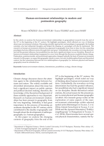 Human-environment relationships in modern and postmodern