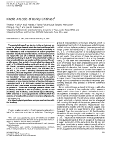 Kinetic Analysis of Barley Chitinase