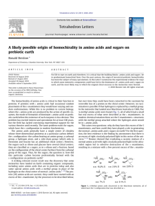 A likely possible origin of homochirality in amino acids and sugars