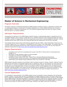 Master of Science in Mechanical