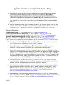 INFORMATION FOR MCE DISTANCE EDUCATION STUDENTS