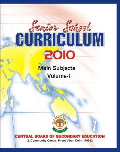 Senior School Curriculum 2010 Volume - 1