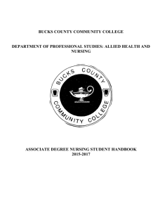 Nursing Student Handbook - Bucks County Community College