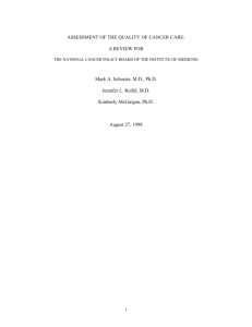 ASSESSMENT OF THE QUALITY OF CANCER CARE