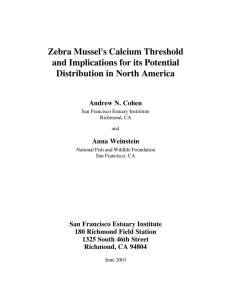 Zebra Mussel's Calcium Threshold - San Francisco Estuary Institute