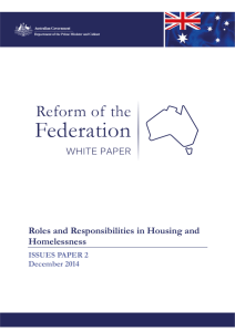 Housing and Homelessness Issues Paper