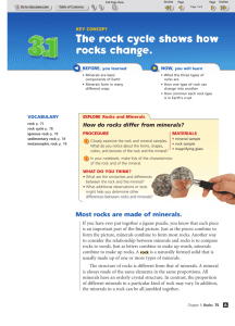The rock cycle shows how rocks change.