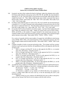 CHEM 116-Dr. Babb's Sections Answer Key to Exam III Lecture