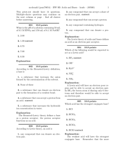 Worksheet 9B on Acids and Bases