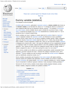 Dummy variable (statistics) - Wikipedia, the free encyclopedia