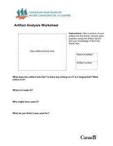Artifact Analysis Worksheet