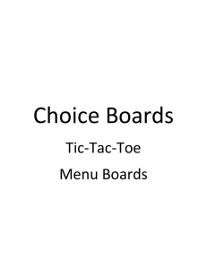 Choice Boards