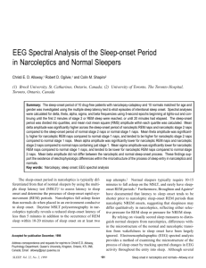 EEG Spectral Analysis of the Sleep-onset Period in Narcoleptics and