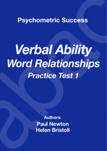 Word Relationships - Psychometric Success