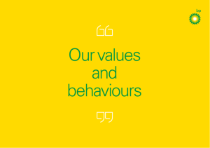 Our values and behaviours