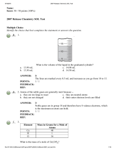 2007 Release Chemistry SOL Test