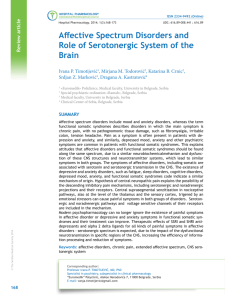 Affective Spectrum Disorders and Role of Serotonergic System of