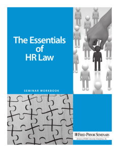 The Essentials of HR Law - Payroll Policies and Procedures