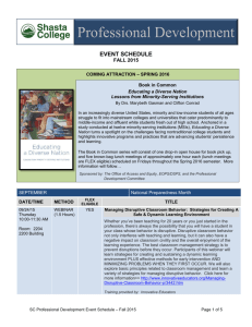 Event Schedule - Shasta College