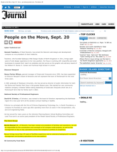People on the Move, Sept. 20 - News