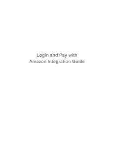 Login and Pay with Amazon Integration Guide