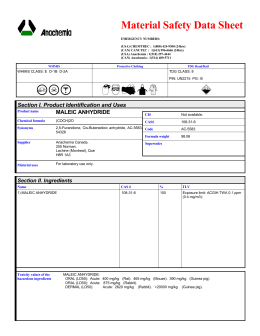 MATERIAL SAFETY DATA SHEET (MSDS) MALEIC ANHYDRIDE