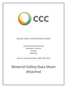 Material Safety Data Sheet - Canada Colors & Chemicals
