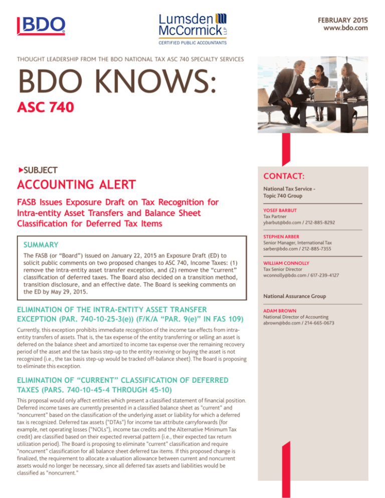 bdo knows asc 740 lumsden mccormick llp company p&l prepare statement of cash flows using indirect method
