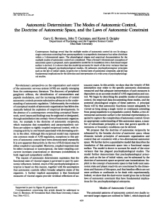 Autonomic Determinism: The Modes of Autonomic Control, the