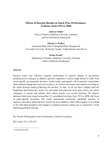Effects of Election Results on Stock Price Performance: Evidence