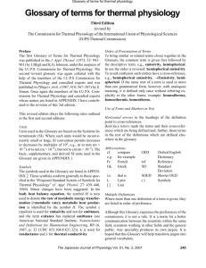 Glossary of terms for thermal physiology