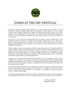 jumah at the dnc protocal - Bureau of Indigenous Muslim Affairs