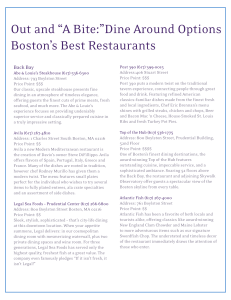 Boston Area Restaurants
