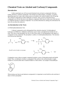 Chemical Tests on Alcohol and Carbonyl Compounds