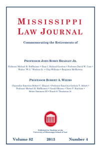 M ISSISSIPPI LAW JOURNAL