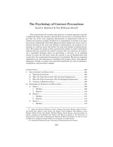 The Psychology of Contract Precautions