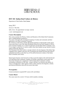 DST 102 Italian Deaf Culture & History