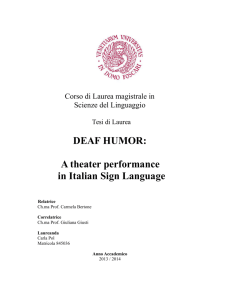 DEAF HUMOR: A theater performance in Italian Sign Language