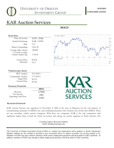 KAR Auction Services - University of Oregon Investment Group
