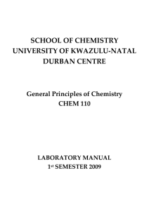 Experiment 1 - University of KwaZulu