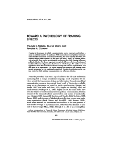 toward a psychology of framing effects