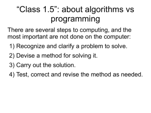 “Class 1.5”: about algorithms vs programming